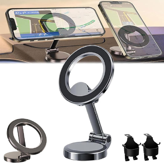 Magnetic 360° Foldable Car Phone Holder – Anti-Shake & Adjustable Mount